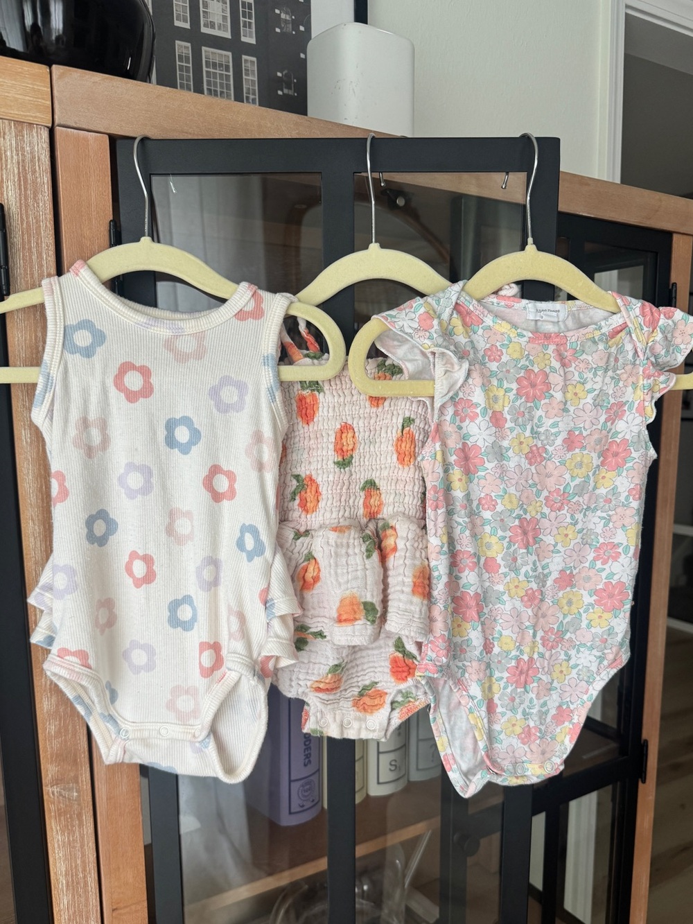 Bundle Angel dear bamboo onesie bubble bodysuit floral short sleeve baby girl